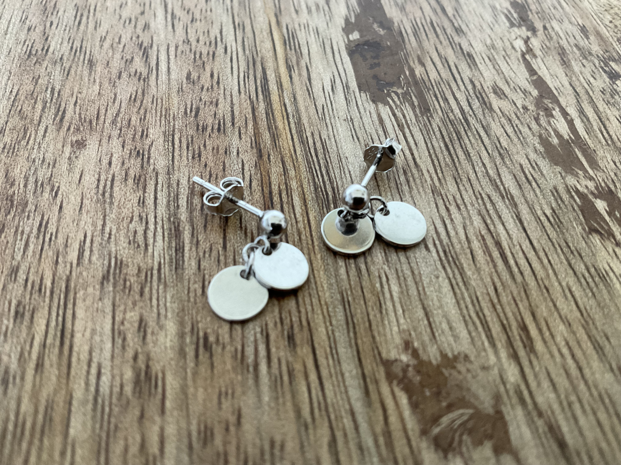 Double Disk Stud Earrings - Click Image to Close